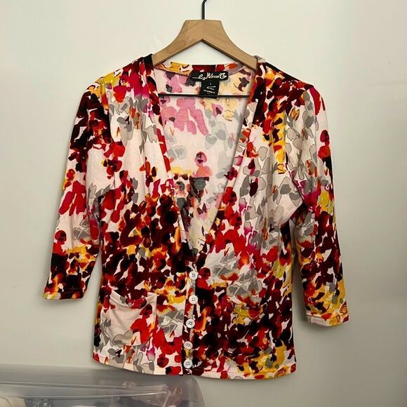 Floral Cardigan w/ Buttons Size L Melrose Chic - Picture 1 of 4